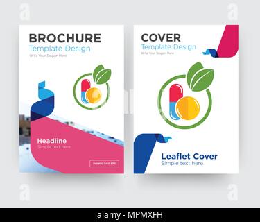 Homöopathie Broschüren Flyer Design Template mit abstrakten Foto Hintergrund, minimalistischen Trend business Corporate roll up- oder Jahresbericht Stock Vektor