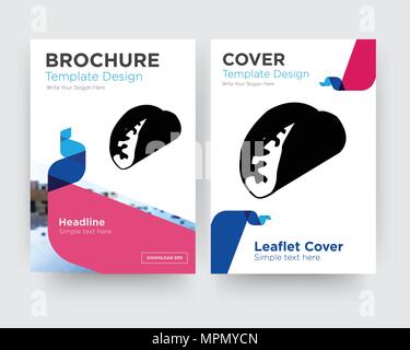 Taco Broschüren Flyer Design Template mit abstrakten Foto Hintergrund, minimalistischen Trend business Corporate roll up- oder Jahresbericht Stock Vektor
