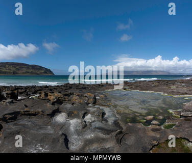 Bucht von Laig, Insel Eigg, kleinen Inseln der Inneren Hebriden, Schottland, Vereinigtes Königreich Stockfoto