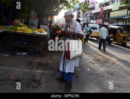 Bunte Märkte Szenen in Chennai, Indien. Stockfoto