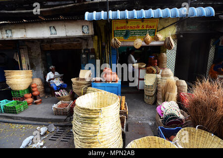 Bunte Märkte Szenen in Chennai, Indien. Stockfoto