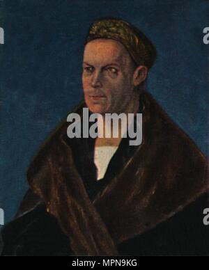 "Jakob Fugger 1459-1525. - Grafik von Dürer", 1934. Artist: Unbekannt. Stockfoto