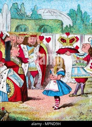 "Weg mit dem Kopf! Alice und ihre Red Queen', c 1910. Artist: John Tenniel. Stockfoto