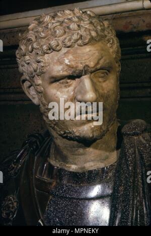 Alten Marmor Büste des Kaisers Caracalla, 212-217. Artist: Unbekannt. Stockfoto