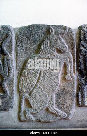 Hittie Relief, Tel Halaf, 6100 v. Chr. - 5100 v. Chr.. Artist: Unbekannt. Stockfoto