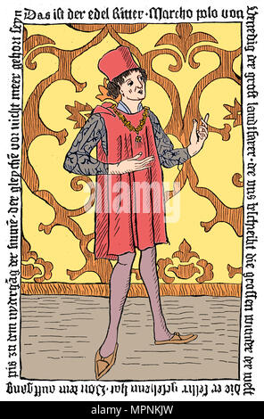 Marco Polo, der mittelalterlichen venezianischen Händler und Reisenden. Artist: Unbekannt. Stockfoto