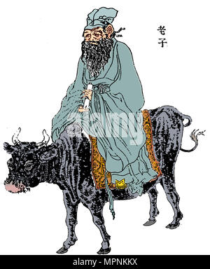 Lao-Tzu, alten Chinesischen Philosophen und Inspiration des Taoismus, des späten 19. Jahrhunderts. Artist: Anon. Stockfoto