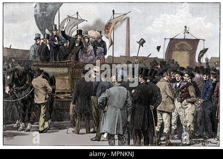 Die charttechnische Demonstration auf Kennington Common, 1848, (1900). Künstler: William Barnes Wollen. Stockfoto