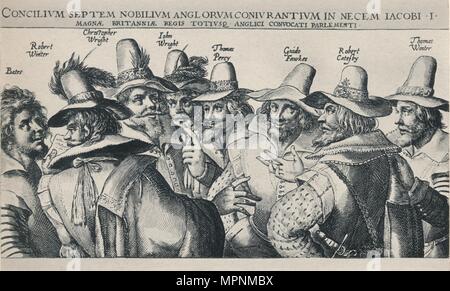 "Die gunpowder Plot Verschwörer", 1605, (1904). Artist: Crispijn de Passe I. Stockfoto