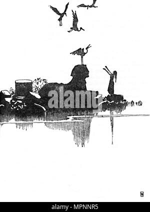 "Dann sah sie die Störche', c 1930. Artist: W Heath Robinson. Stockfoto