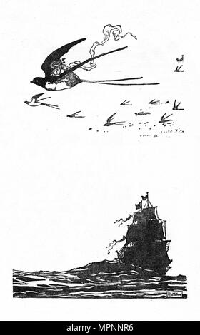 "Die Schwalbe, stieg hoch in die Luft', c 1930. Artist: W Heath Robinson. Stockfoto