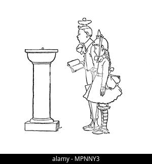 "Die Erbsen Waren im Kabinett von Curiousities' präsentiert, c 1930. Artist: W Heath Robinson. Stockfoto