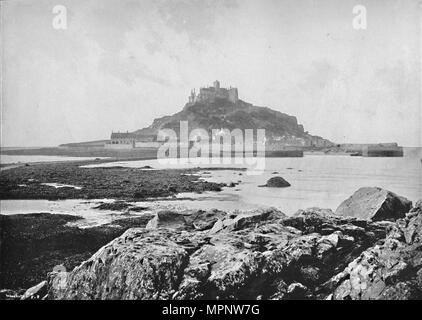 T'S. Michael's Mount - von den Felsen in der Nähe von Marazion', 1895. Artist: Unbekannt. Stockfoto