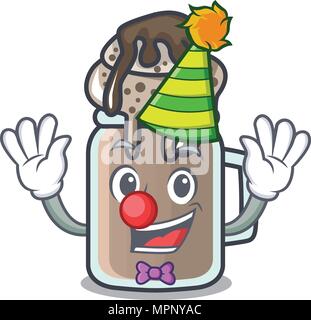 Clown Milchshake Maskottchen Cartoon Stil Stock Vektor