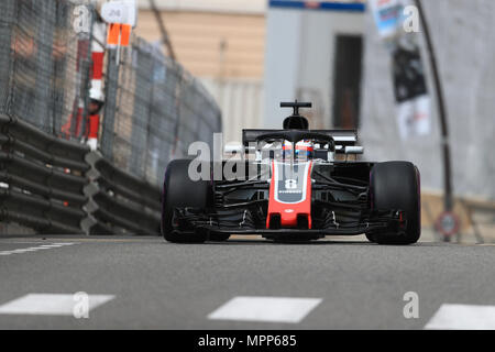 Circuit de Monaco, Monaco, Monte Carlo. 24. Mai, 2018. Monaco Formel 1 Grand Prix, Donnerstag Training und Pressekonferenz. Haas F1 Team VF-18, Romain Grosjean Credit: Aktion plus Sport/Alamy leben Nachrichten Stockfoto