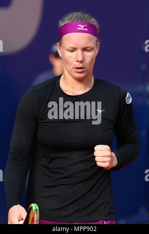 24. Mai 2018, Deutschland, Nürnberg: Tennis: WTA Tour - Nürnberg, singles für Frauen. Kiki Bertens der Niederlande reagiert. Foto: Daniel Karmann/dpa Quelle: dpa Picture alliance/Alamy leben Nachrichten Stockfoto