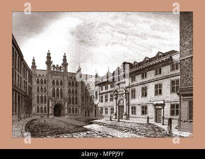 Blick nach Westen der Guildhall Kapelle und Blackwell Hall, 1886. Artist: Unbekannt. Stockfoto