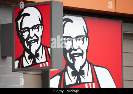 KFC Kentucky Fried Chicken Takeaway Restaurant zeichen Logo. Stockfoto