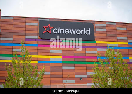 Cineworld Kino Zeichen Logo. Stockfoto