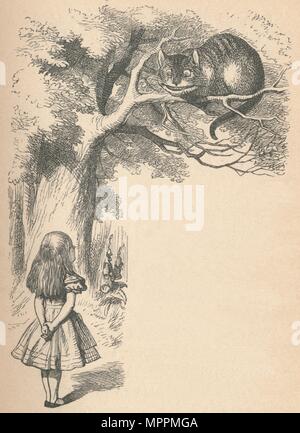 'Alice und die Cheshire Cat', 1889. Artist: John Tenniel. Stockfoto