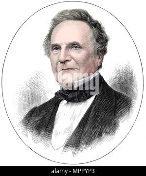 Charles Babbage (1791-1871) Englischer Mathematiker und Pionier der Computing, 1871. Artist: Unbekannt. Stockfoto