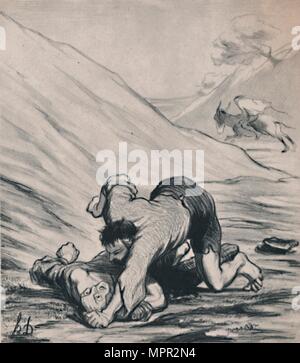 "Der Räuber und der Esel", c 1860 s, (1946). Artist: Honore Daumier. Stockfoto