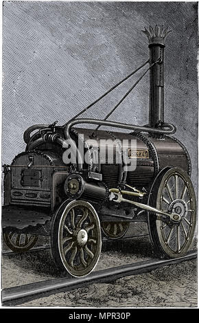 George Stephensons Lokomotive 'Rocket', 1829 (1892). Artist: Unbekannt. Stockfoto