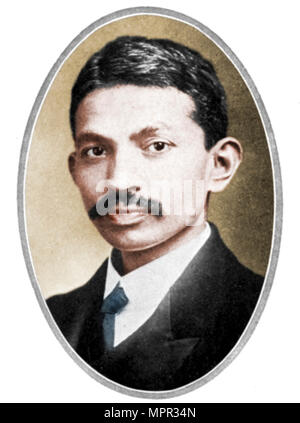 Mohondas Karamchand Gandhi (1869-1948), als ein junger Mann. Artist: Unbekannt. Stockfoto