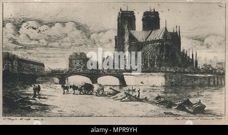 'L'abside De Notre-Dame de Paris (4., 6 1/2 x 11 3/4 Zoll)", 1854, (1927). Künstler: Charles Meryon. Stockfoto