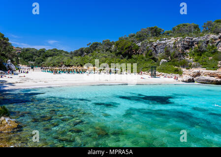 Cala Llombards - wunderschöner Strand in der Bucht von Mallorca, Spanien Stockfoto