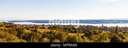 Deutschland, Baden-Württemberg, Bodensee, Überlingen, Ueberlingen, Stadtblick, Panorama Stockfoto