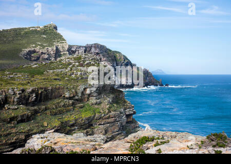 Afrika, Südafrika, Western Cape, Cape Point am Kap der Guten Hoffnung, Licht Häuser Stockfoto