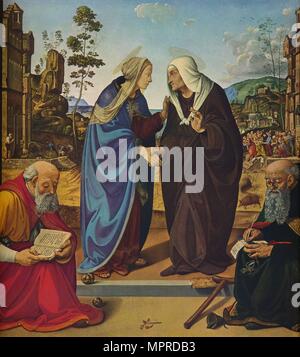"Die Visitation mit Heiligen Nikolaus und Abtes Antonius', c 1489-1490. Artist: Piero di Cosimo. Stockfoto