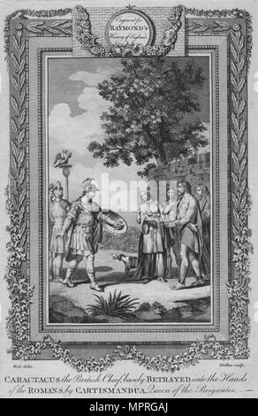 "Caractacus der Britischen Chief, Basely verraten in die Hände der Römer durch Cartismandua', c 1787. Artist: Unbekannt. Stockfoto