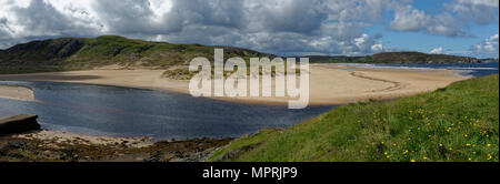 Vereinigtes Königreich, Schottland, Highland, Sutherland, Bettyhill, Sand, Düne und Strand am River Naver Stockfoto