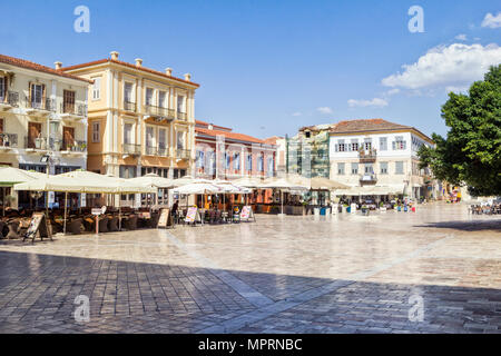 Griechenland, Peloponnes Argolis, Nauplia, Altstadt, Syntagma Platz Stockfoto