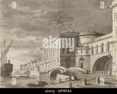 Die Hermitage Theater in Sankt Petersburg (Curtain design), nach 1802. Stockfoto