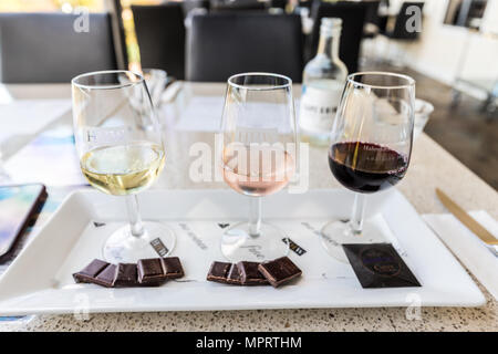 Weinprobe in Adelaide Hills Stockfoto