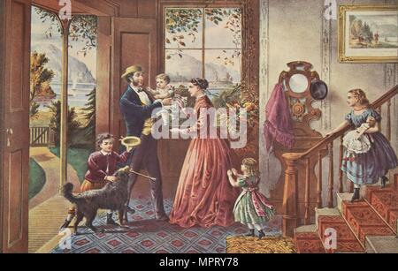 Die vier Jahreszeiten des Lebens - mittleres Alter, "Die Saison der Stärke', Pub. 1868, Currier & Ives (Farbe Stockfoto