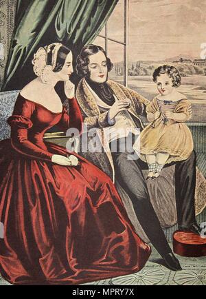 Verheiratet, Currier & Ives, Pub. 1845, (Farblithographie) Stockfoto