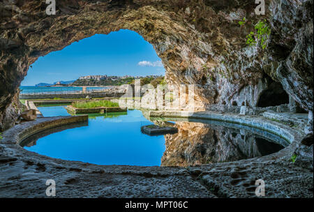 Von Tiberio Villa, römische Ruinen in der Nähe von Sperlonga, Provinz Latina in der italienischen Region Latium. Stockfoto