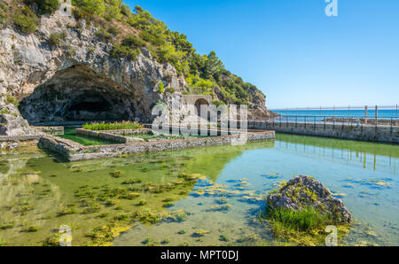 Von Tiberio Villa, römische Ruinen in der Nähe von Sperlonga, Provinz Latina in der italienischen Region Latium. Stockfoto