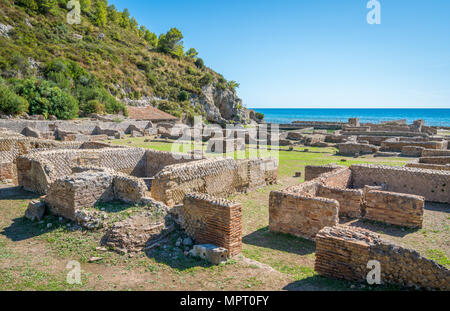 Von Tiberio Villa, römische Ruinen in der Nähe von Sperlonga, Provinz Latina in der italienischen Region Latium. Stockfoto