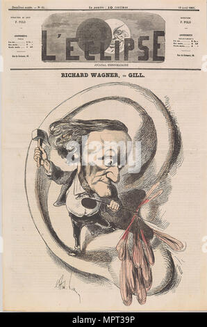 Karikatur von Richard Wagner in L'Éclipse, 1869. Stockfoto