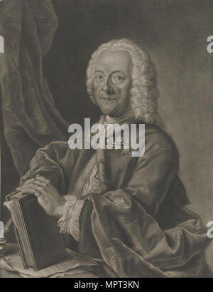 Porträt von Georg Philipp Telemann (1681-1767), 1750. Stockfoto