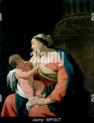 Die Jungfrau und Kind (von der Spalte), c 1639-1640. Artist: Simon Vouet. Stockfoto