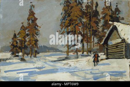 Winterlandschaft, Anfang des 20. Jahrhunderts. Artist: Konstantin Korovin. Stockfoto