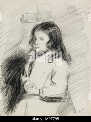 Portrait von Ludovic-Rodo Pissarro (1878-1952), c 1883-1884. Artist: Camille Pissarro. Stockfoto