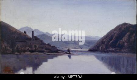 Lago di Piediluco, Umbrien, 1826. Künstler: Jean-Baptiste-Camille Corot. Stockfoto