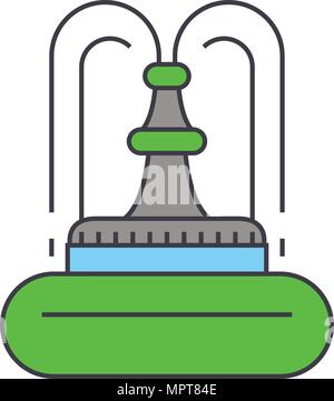Brunnen Symbol Leitung, Vector Illustration. Brunnen flache Konzept unterzeichnen. Stock Vektor